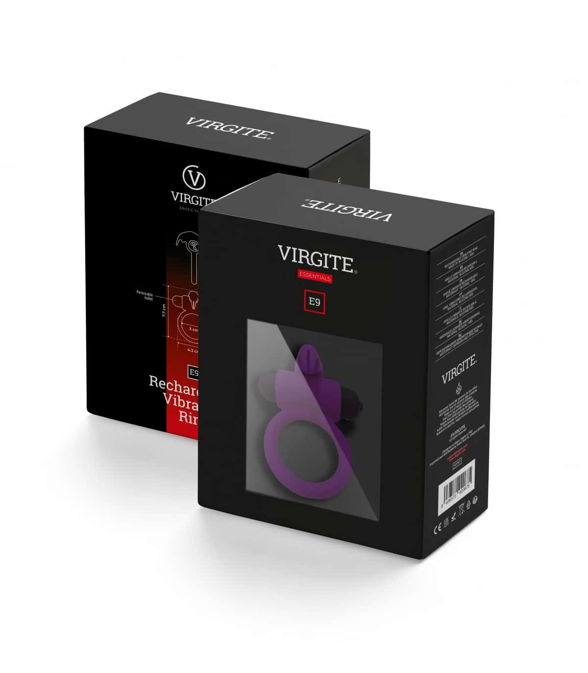 Pierścień wibrujący, silikon, wyjmowany pocisk (10 trybów) — VIRGITE - ESSENTIALS E9