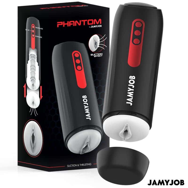 Masturbator automatyczny, silikon, 5 trybów ssania i pchania — JAMYJOB PHANTOM