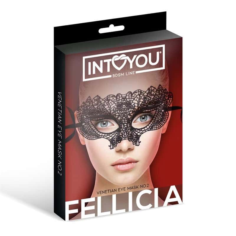 Maska wenecka, ręcznie, z paskami do pończoch — INTOYOU BDSM LINE Fellicia No. 2