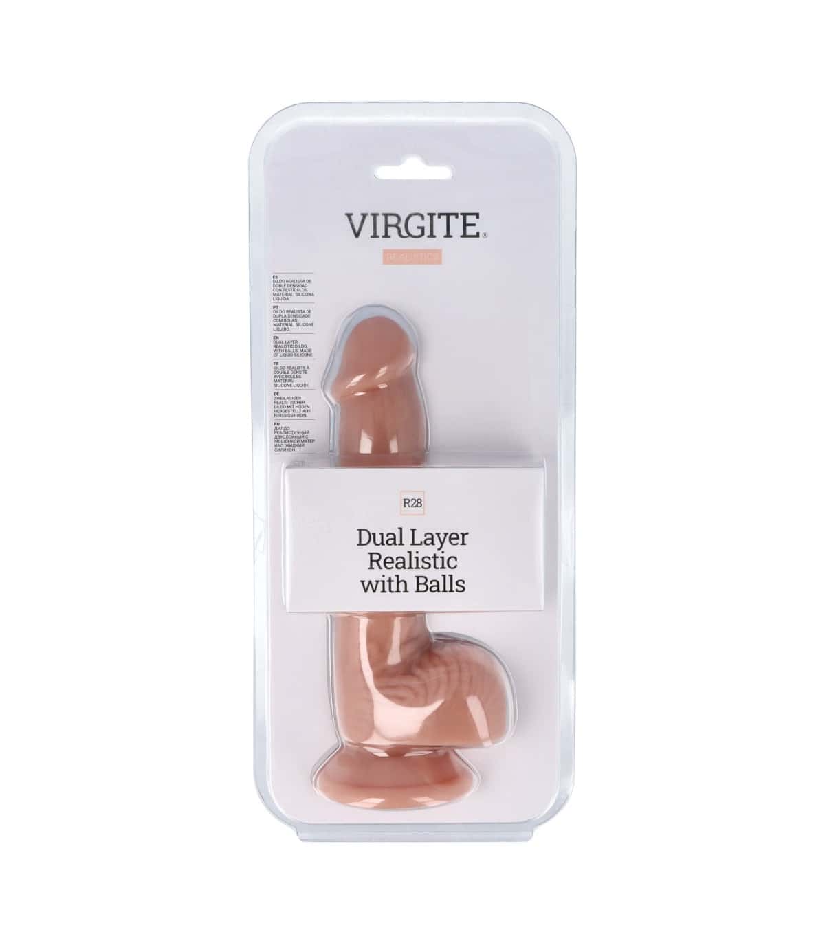 Dildo, płynny silikon, przyssawka — VIRGITE - REALISTICS R28