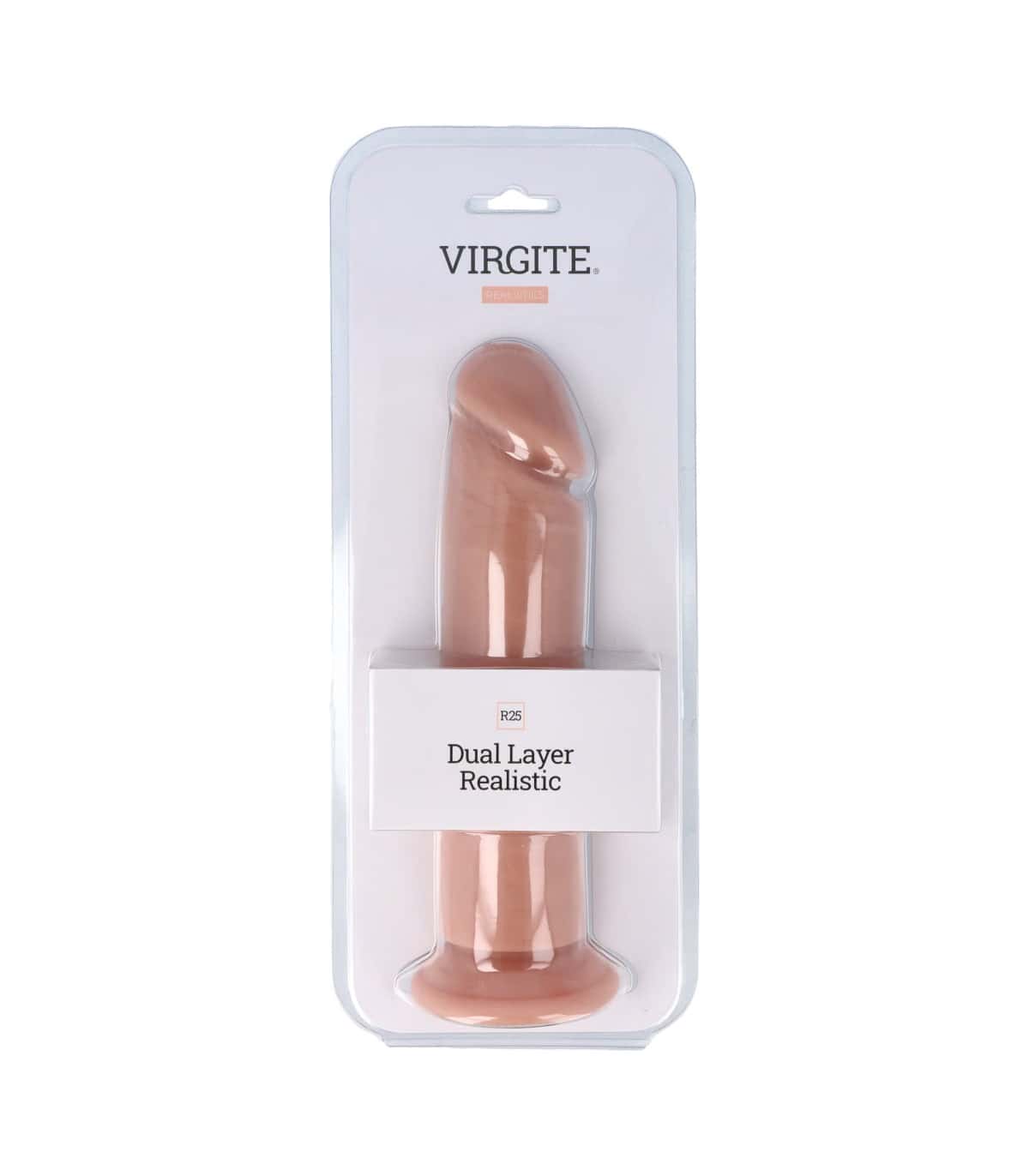 Dildo, podwójna gęstość, przyssawka — VIRGITE - REALISTICS R25