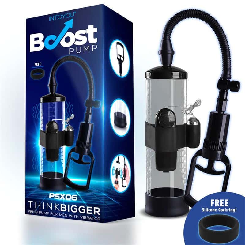 Вакуумна помпа для пеніса, ручна, з вібраційною насадкою — BOOST PUMPS PSX06