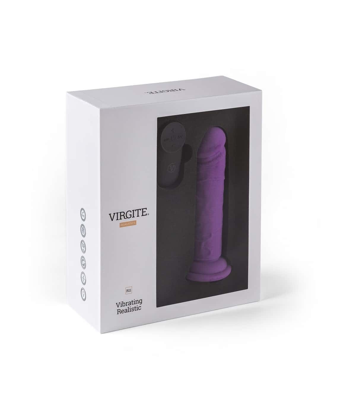 Wibrator silikonowy, z pilotem — VIRGITE - REALISTICS R11