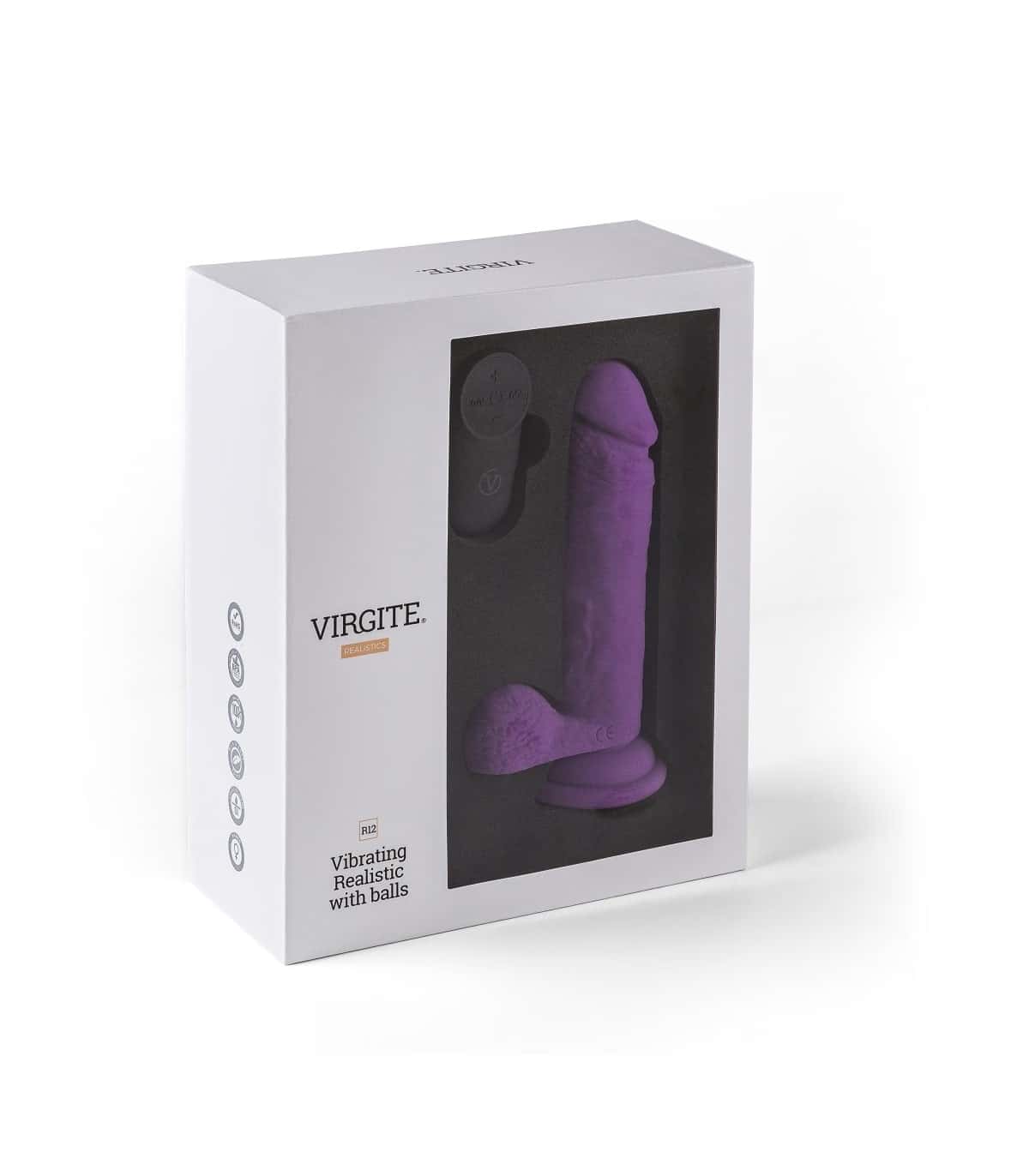 Wibrator realistyczny, fioletowy, 14,4 cm — VIRGITE - REALISTICS R12