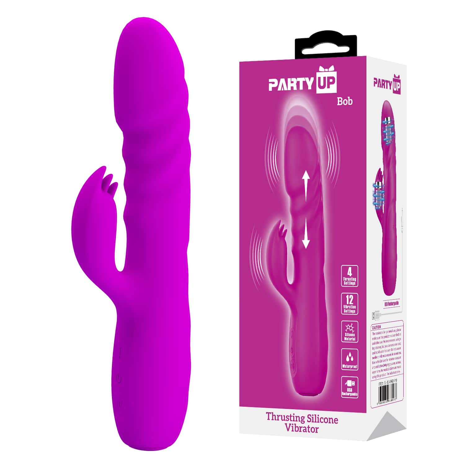 Wibrator króliczek, silikon, ładowany USB — Party Up Bob