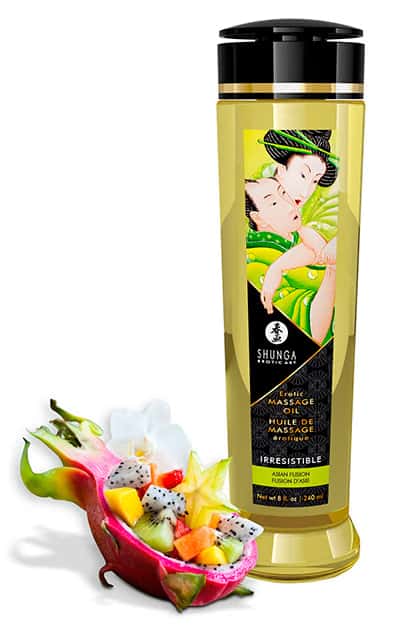Olejek do masażu, zapach azjatyckich kwiatów, z olejem migdałowym — Shunga Irresistible