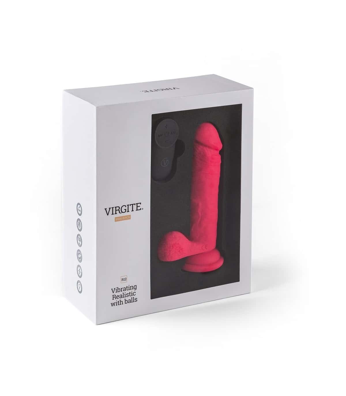 Wibrator realistyczny, silikon, pilot — Virgite - Realistics R12