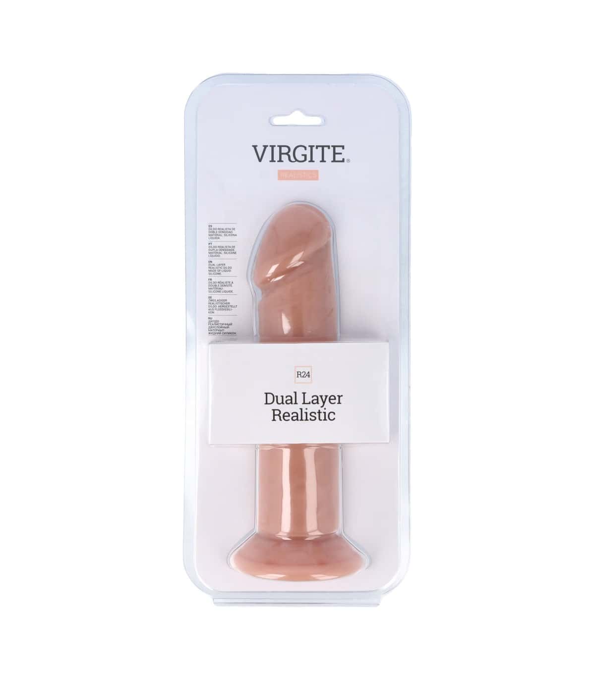 Dildo, silikon, podwójna gęstość — VIRGITE - REALISTICS R24