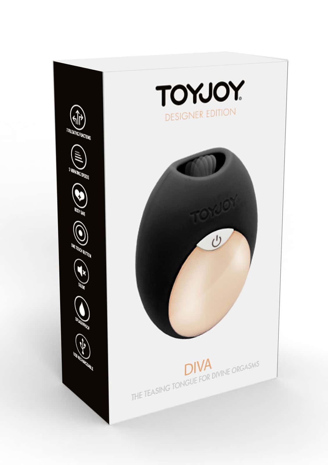 Masażer łechtaczki, imitacja języka, USB — ToyJoy Diva