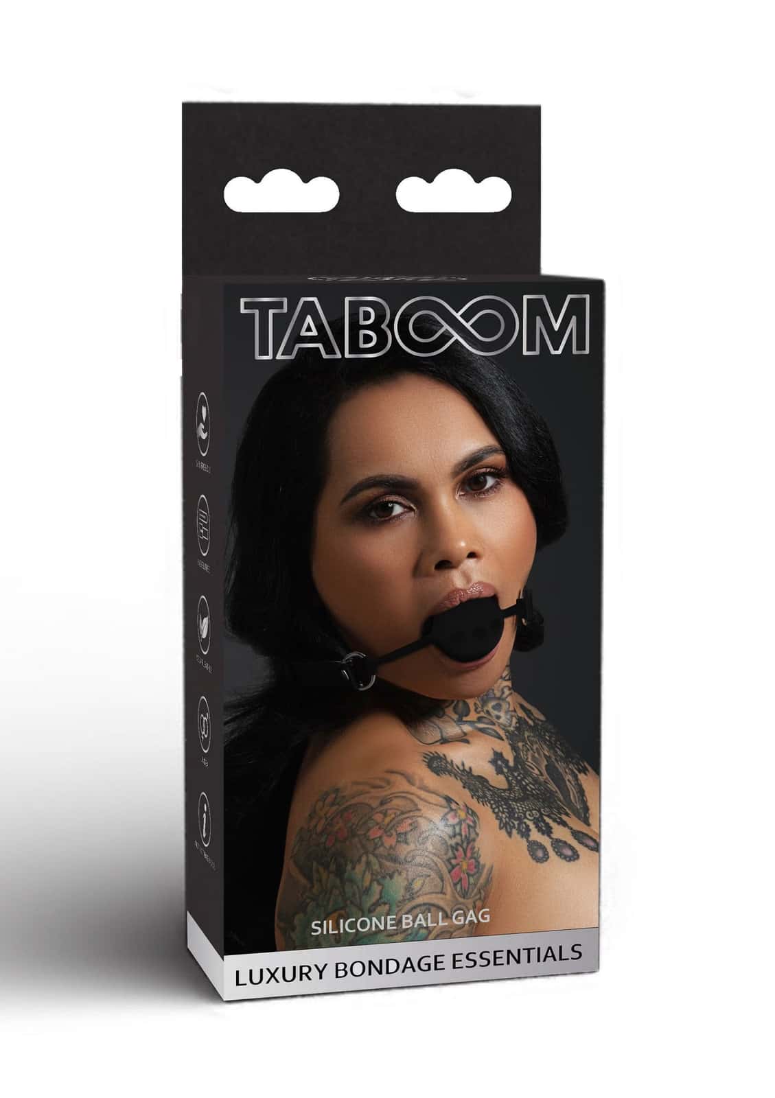 Кульковий кляп, силікон, з оксамитовою підкладкою — Taboom