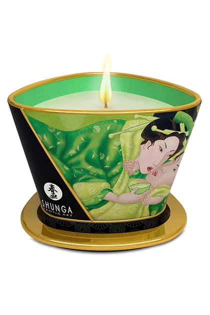 Świeca do masażu, zielona herbata, naturalne składniki — Shunga Zenitude
