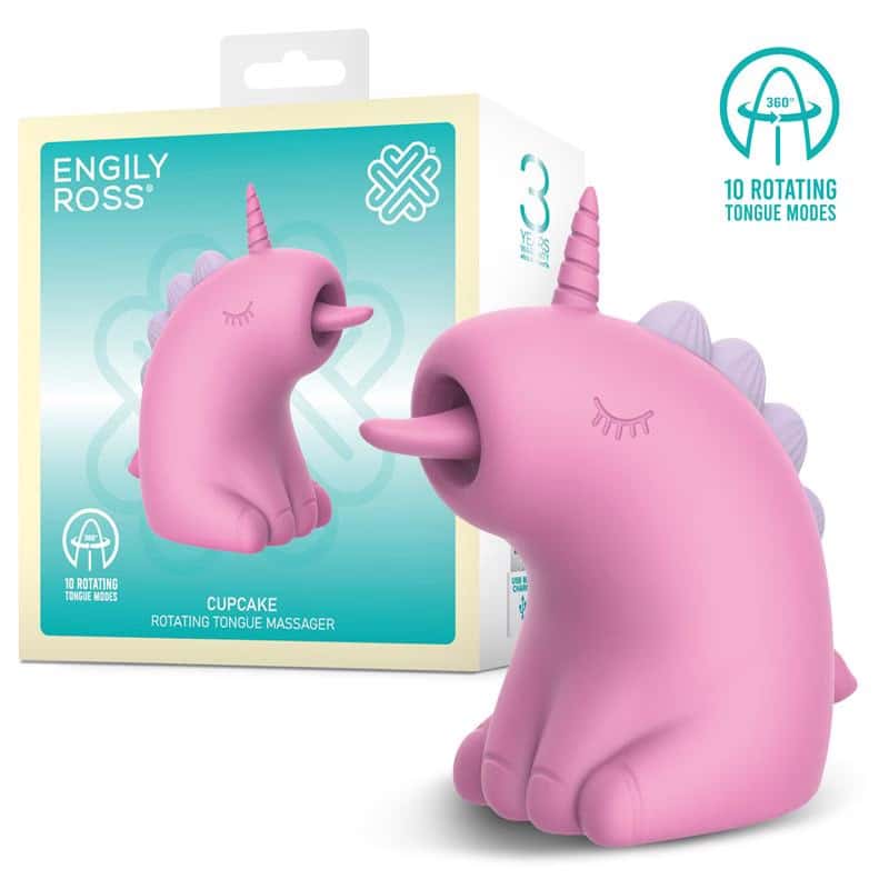 Masażer łechtaczki, obrotowy język 360°, silikon premium — ENGILY ROSS Cupcake