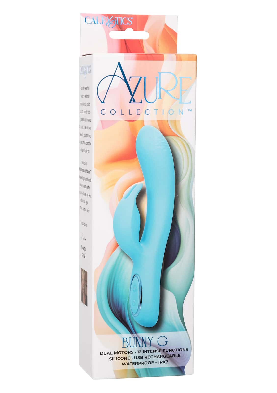 Вібратор-кролик, подвійні двигуни, силікон — CalExotics Azure Bunny G