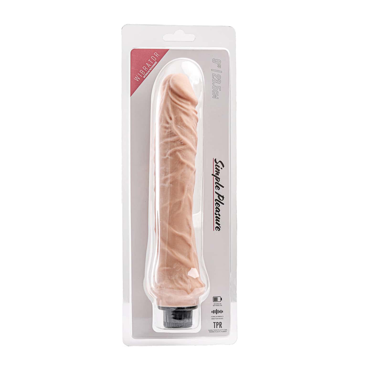 Wibrator, 25,5 cm, kolor cielisty — Simple Pleasure