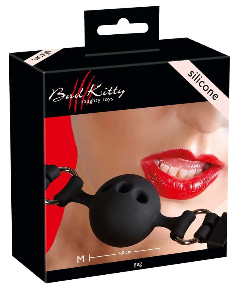 Кляп, силікон, з отворами для дихання — Bad Kitty Silicone Gag medium