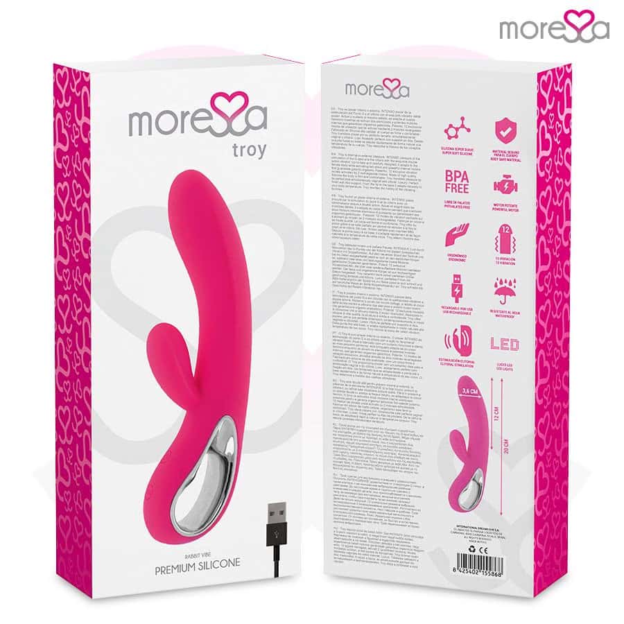 Wibrator króliczek, silikonowy, ładowany USB — MORESSA TROY