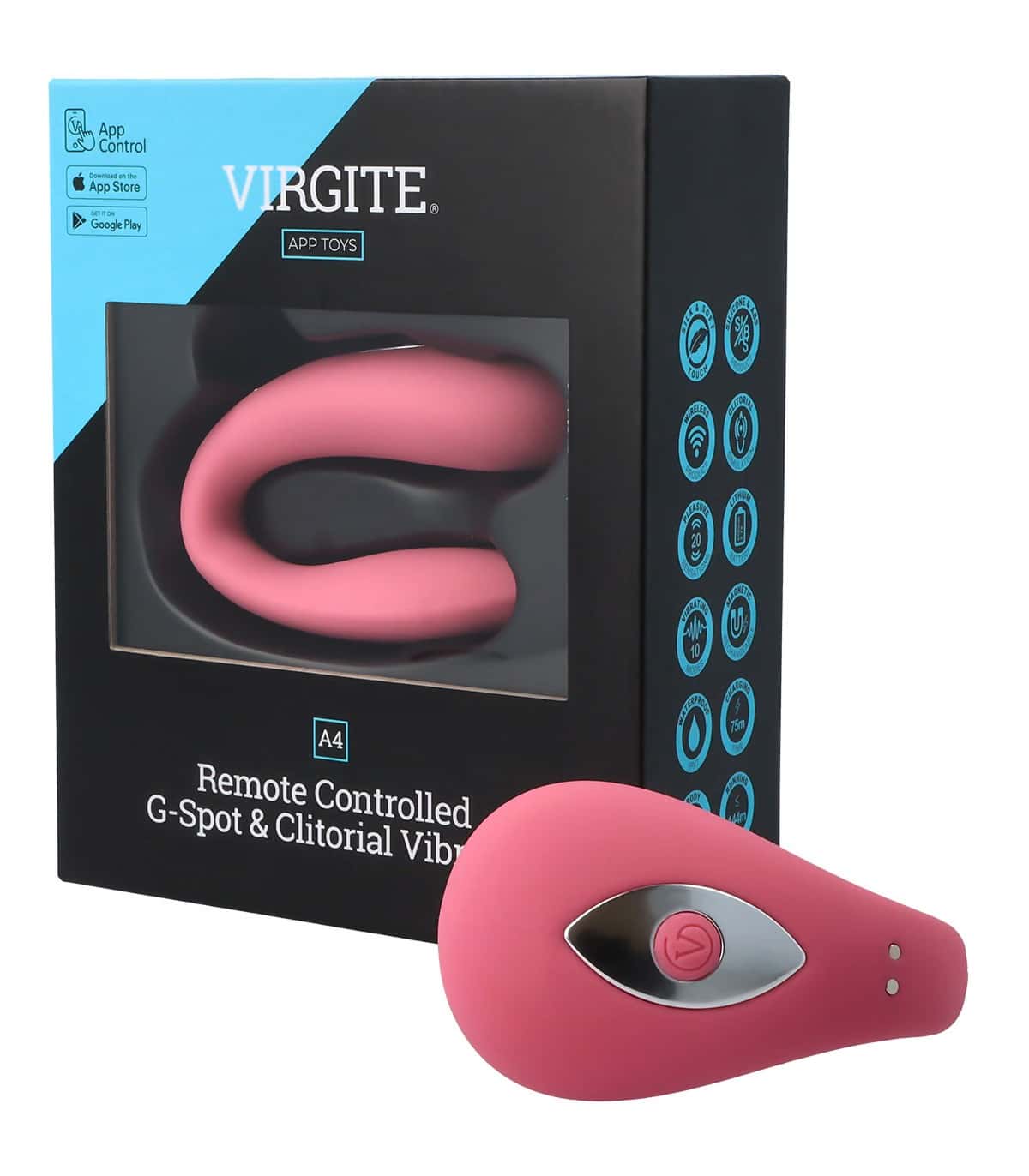 Wibrator do punktu G i łechtaczki, zdalne sterowanie — VIRGITE - HOLLOW STRAPS