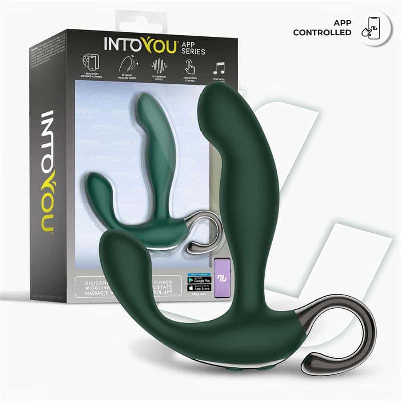 Масажер простати, керування через додаток, рух пальця — INTOYOU APP SERIES Greeny