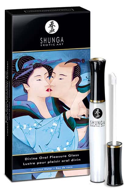 Błyszczyk do przyjemności oralnej, efekt gorąco‑zimno, kokos — Shunga divine