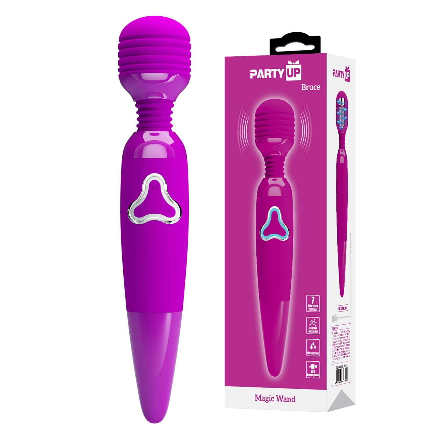 Różdżka masująca, ładowana USB, silikon — Party Up Bruce