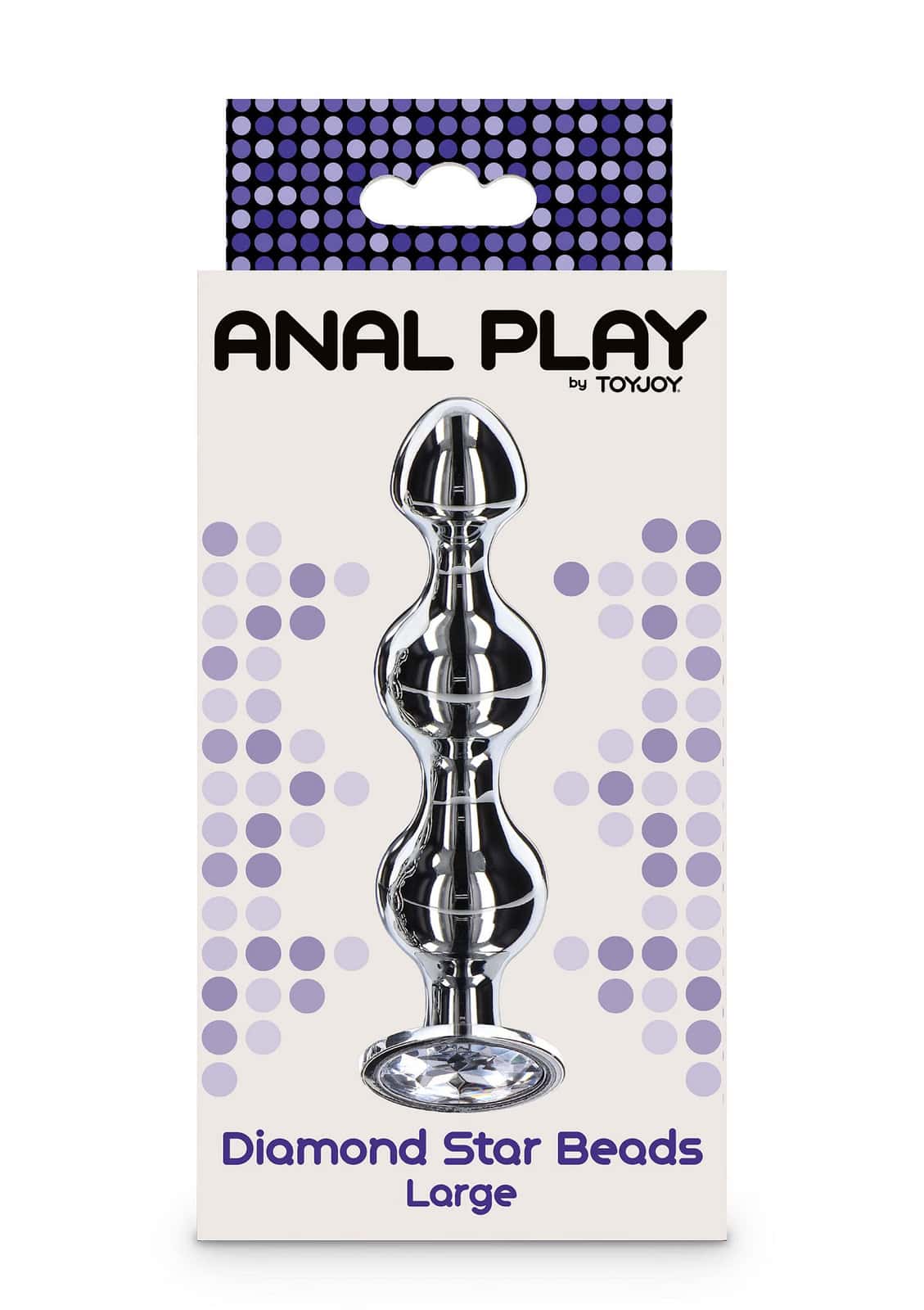 Korek analny, aluminium, z klejnotem — ToyJoy Diamond Star Beads Large