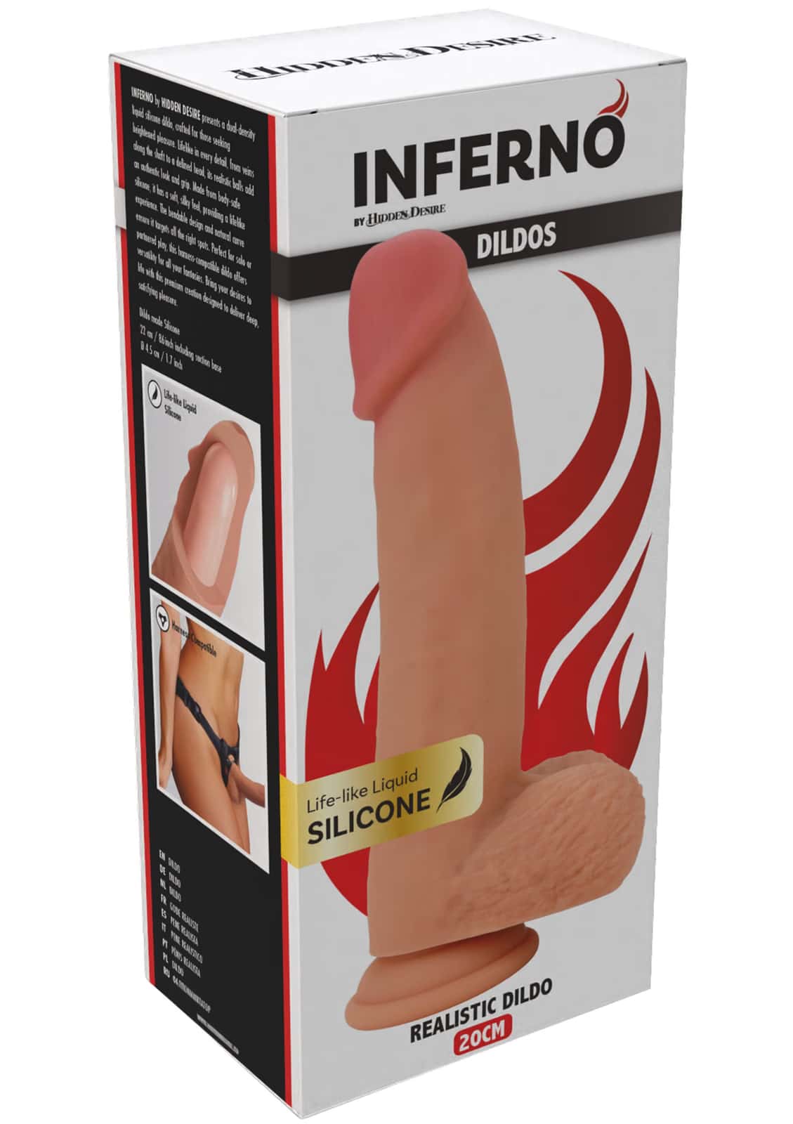 Przedłużka na penisa, płynny silikon, 20 cm — Hidden Desire INFERNO