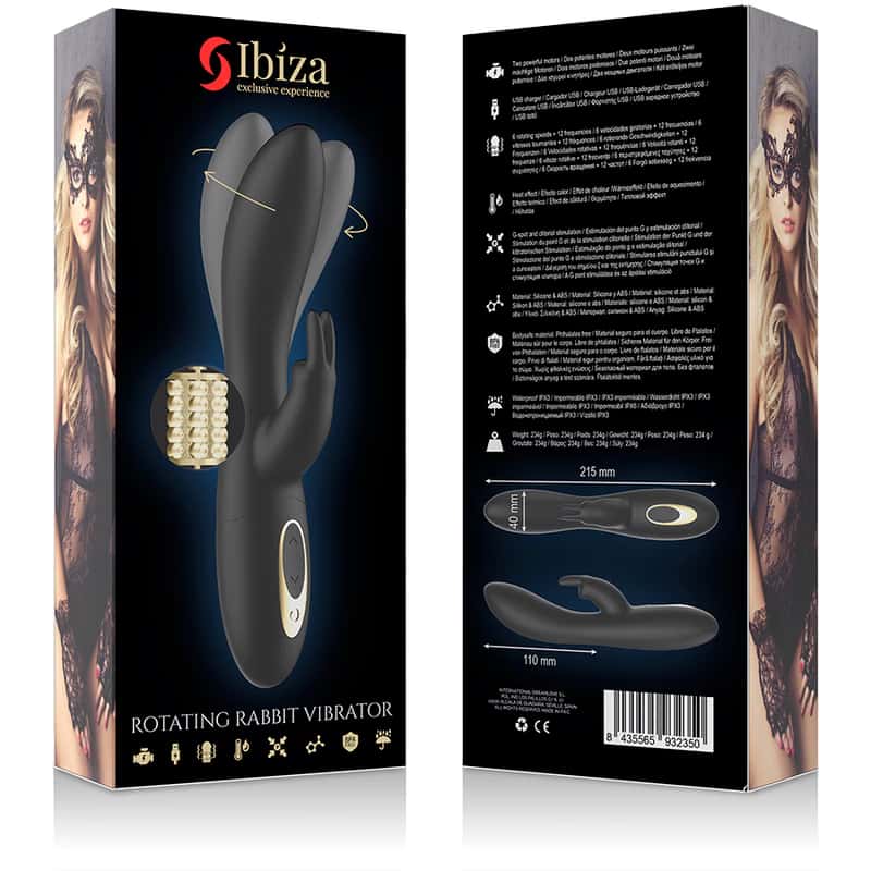 Wibrator rotujący, podwójna stymulacja — IBIZA Euphoric