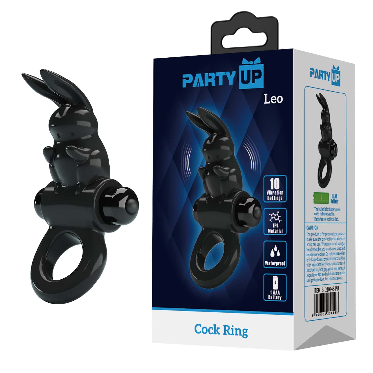 Pierścień erekcyjny, wibrujący, silikonowy — Party Up Leo
