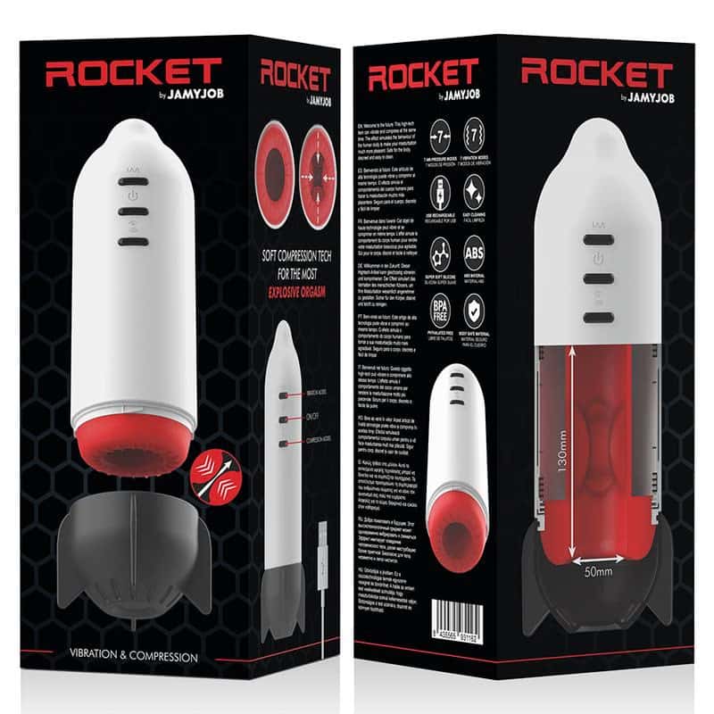 Masturbator rakietowy, kompresja i wibracje, ładowany USB — JAMYJOB ROCKET