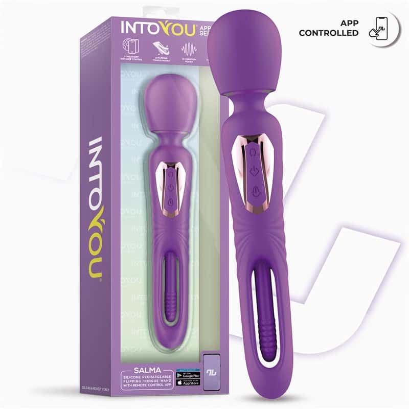 Różdżka wibracyjna, ruchomy języczek, sterowanie aplikacją — INTOYOU APP SERIES Salma