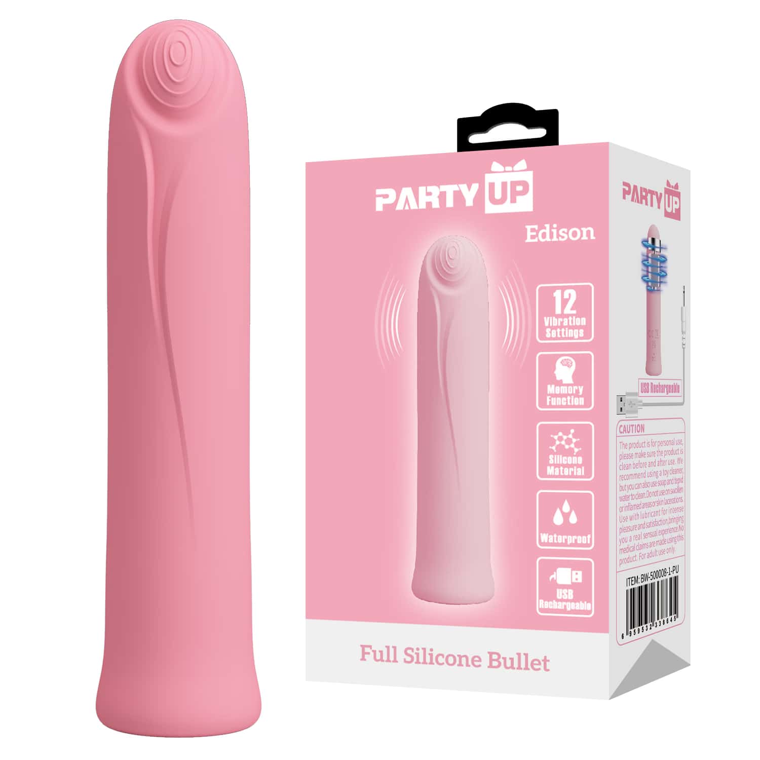 Mini wibrator typu bullet, USB — Party Up Edison