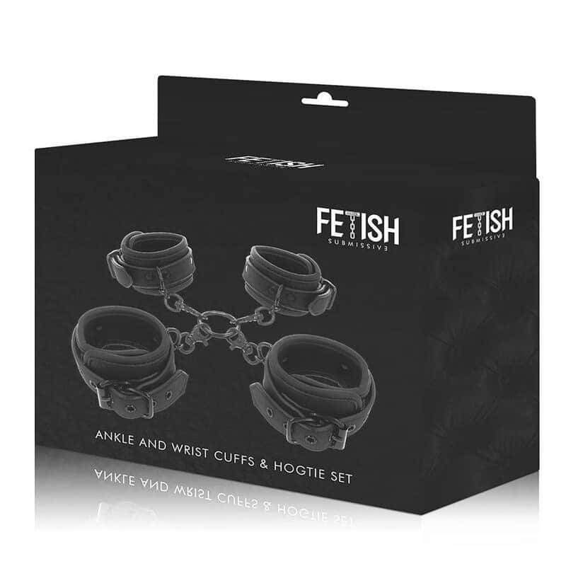 Kajdanki na nadgarstki i kostki, wyściełane neoprenem — FETISH SUBMISSIVE Set