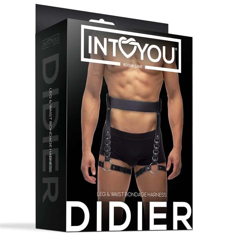 Uprząż na talię i nogi, regulowana, z fiszbinami — INTOYOU BDSM LINE Didier