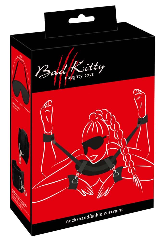 Набір для зв'язування, плюшевий, регульований — bad kitty neck-wrist-ankle