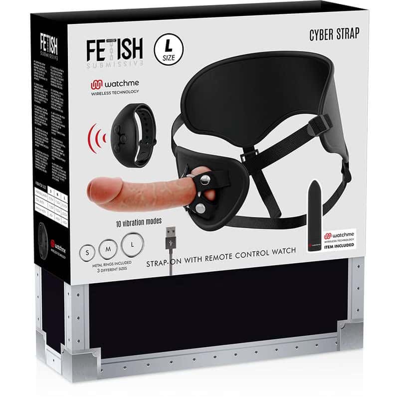 Uprząż z realistycznym dildem, pilot — FETISH SUBMISSIVE Cyberstrap