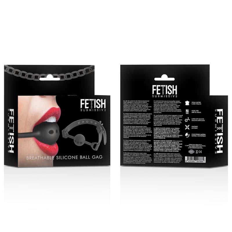 Кульовий кляп, дихаючий силікон, пряжка швидкого скидання — FETISH SUBMISSIVE GAG