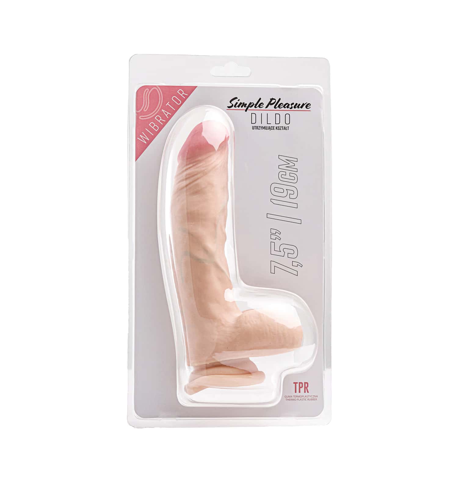 Dildo, wbudowany kręgosłup, przyssawka — Simple Pleasure