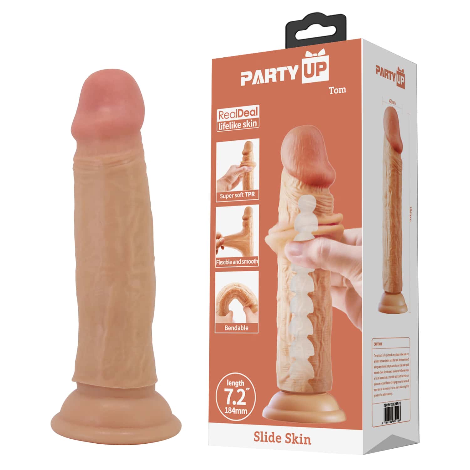Дилдо, TPR, присоска — Party Up Tom