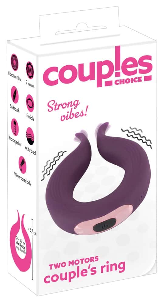 Pierścień wibracyjny, 2 silniki, ładowany USB — Couples Choice Coup