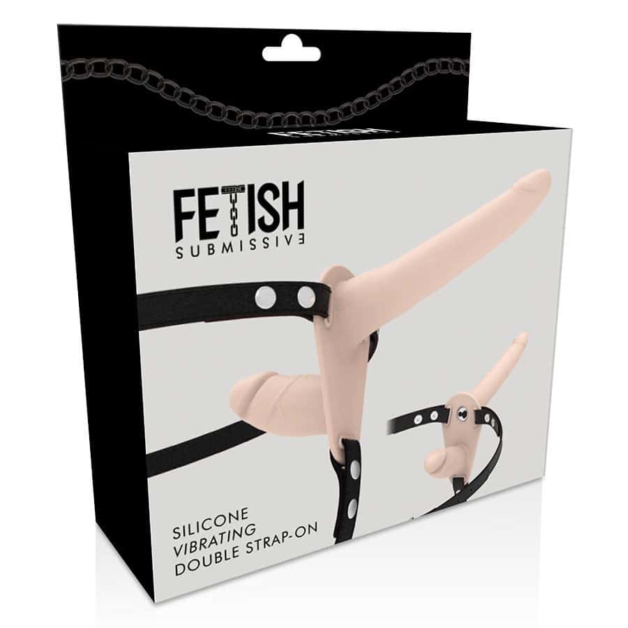 Uprząż z podwójną penetracją, silikon, ładowana — FETISH SUBMISSIVE
