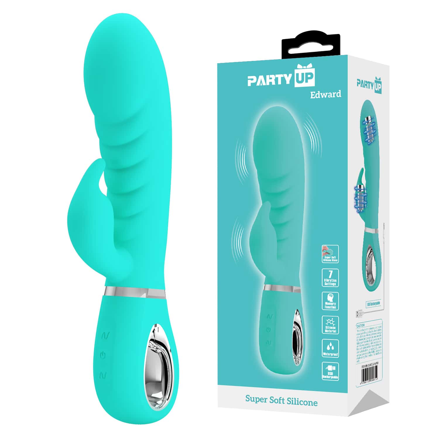 Wibrator króliczek, podwójna stymulacja, ładowany USB — Party Up Edward