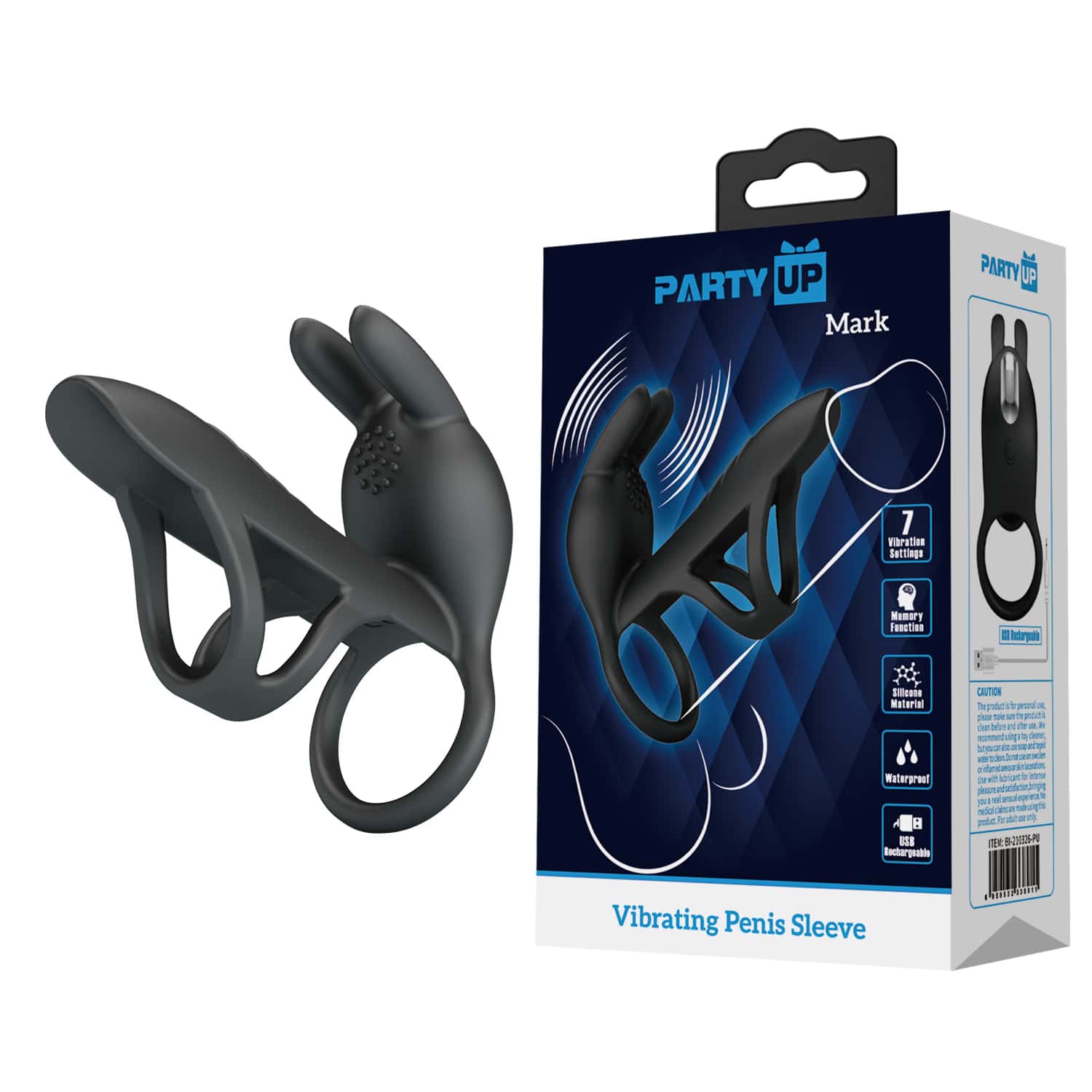 Pierścień erekcyjny, ładowany USB, silikon — Party Up Mark