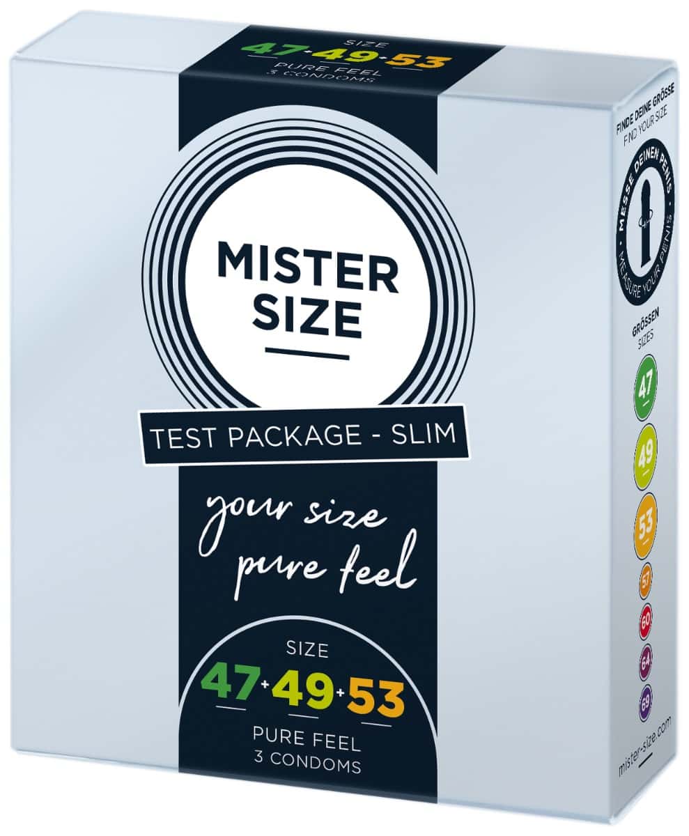 Zestaw 3 Prezerwatyw O Różnej Średnicy Testbox 47-49-53 3 Condoms Mister.Size