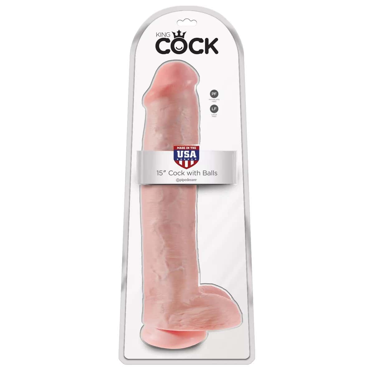 Dildo 38 cm Cock 15 inch w/balls flesh King Cock