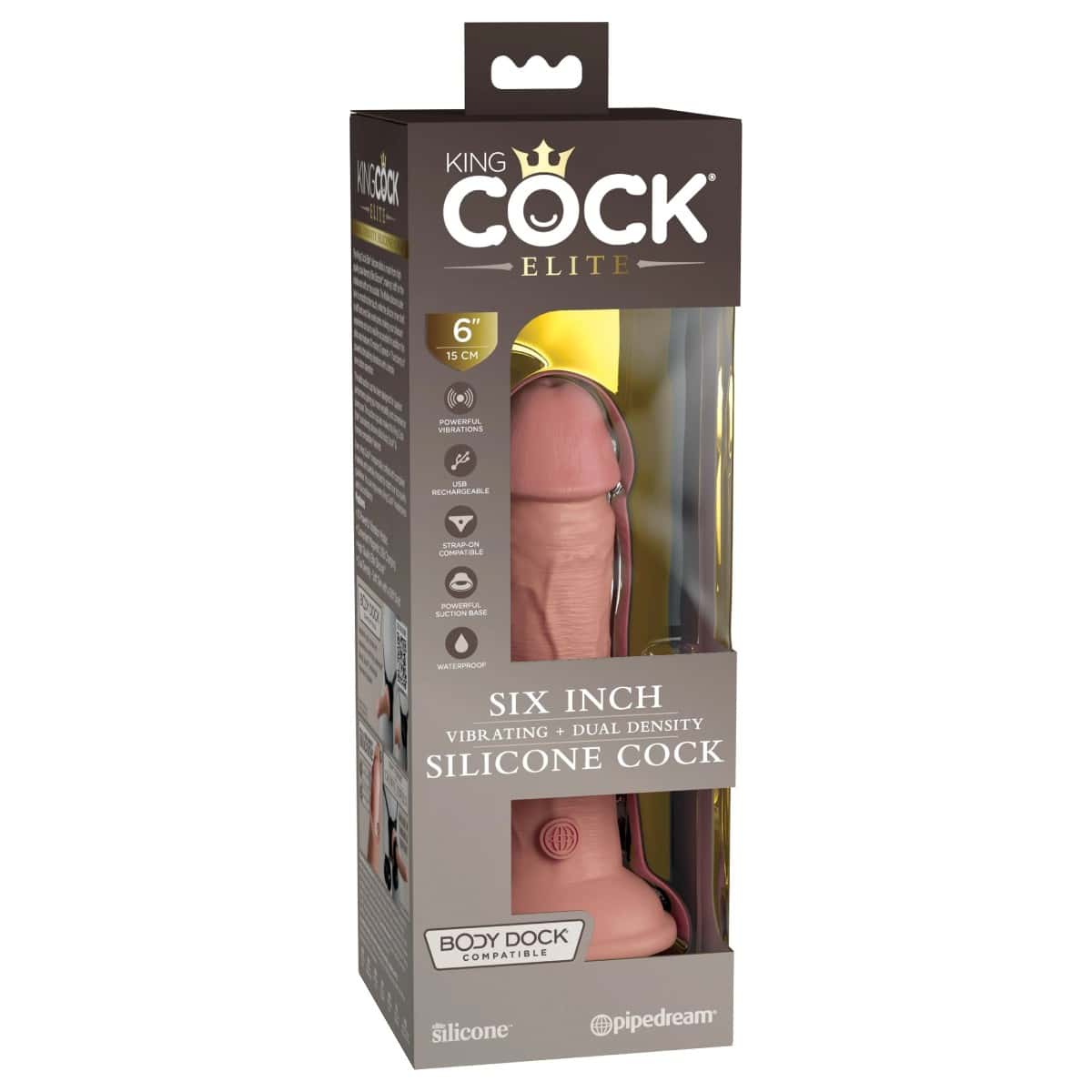 Dildo 15 cm 6 Inch Dual Density Vibe Cock Light King Cock Elite