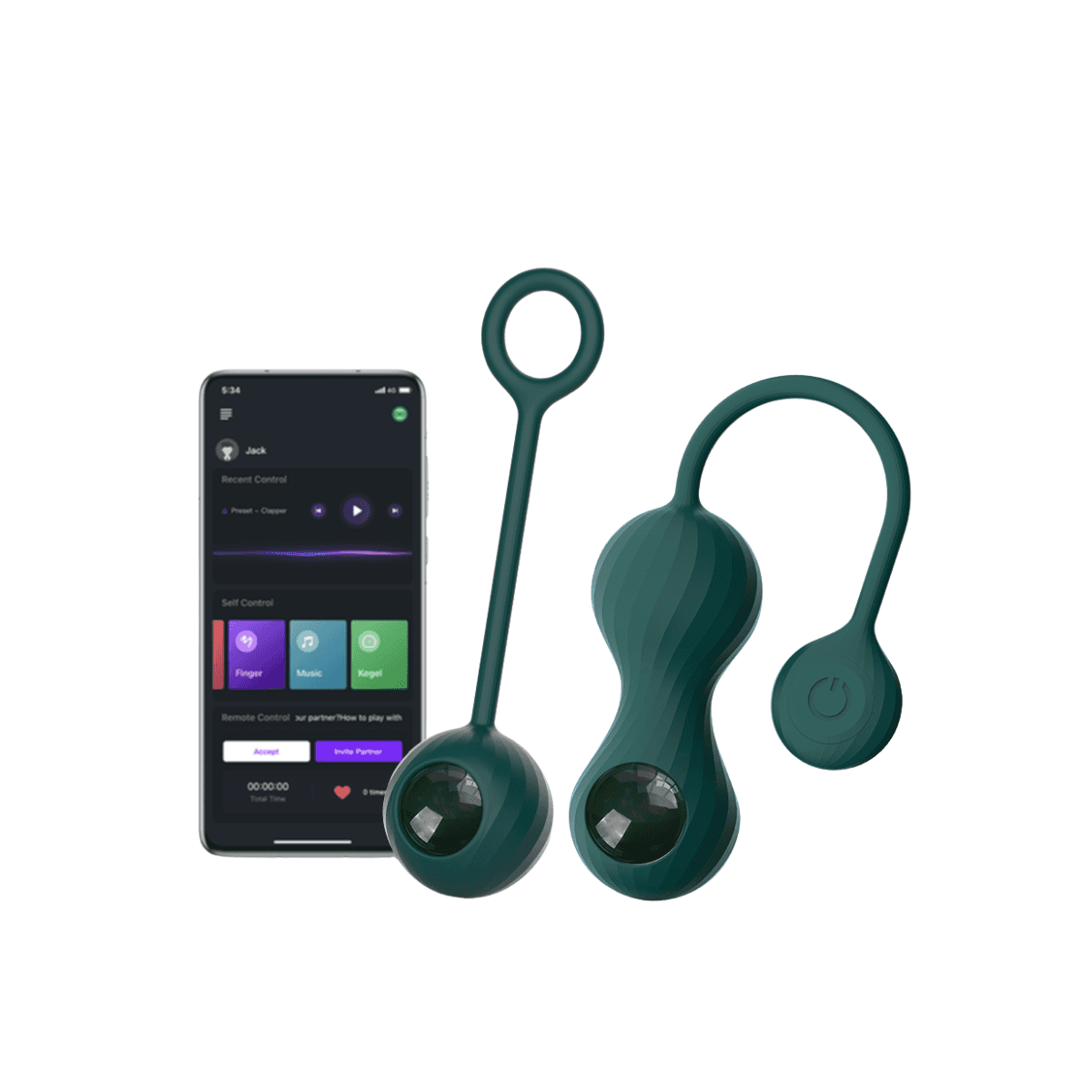Kulki Do Ćwiczeń Mięśni Kegla Crystal Duo Green Magic Motion