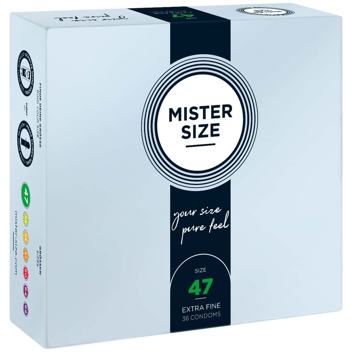 47 Mm Condoms 36 Pieces Mister.Size