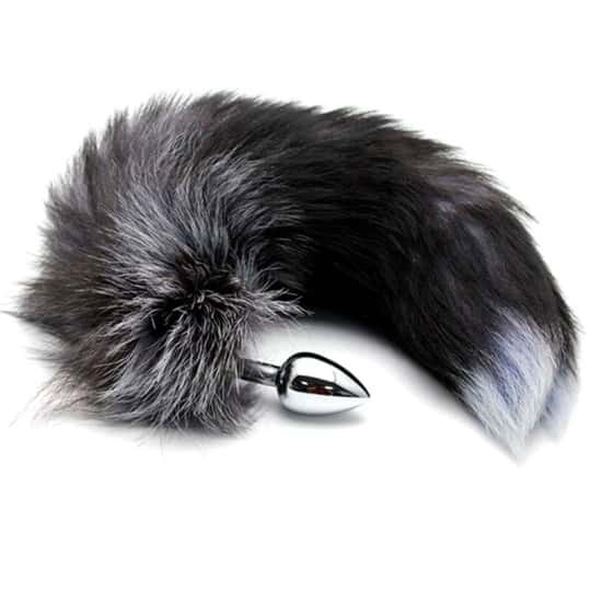Korek Analny Lisi Ogon Black & White Fox Tail S Alive