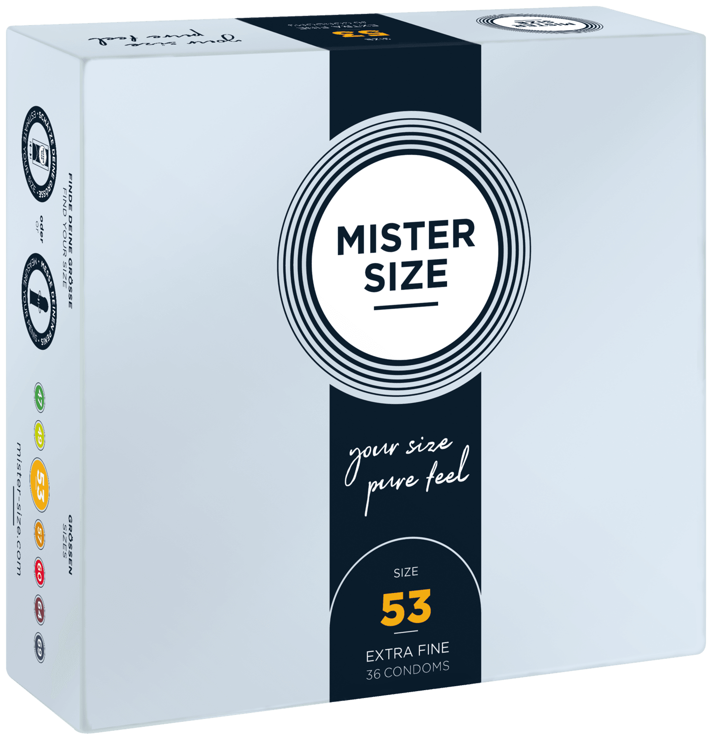 53 Mm Condoms 36 Pieces Mister.Size