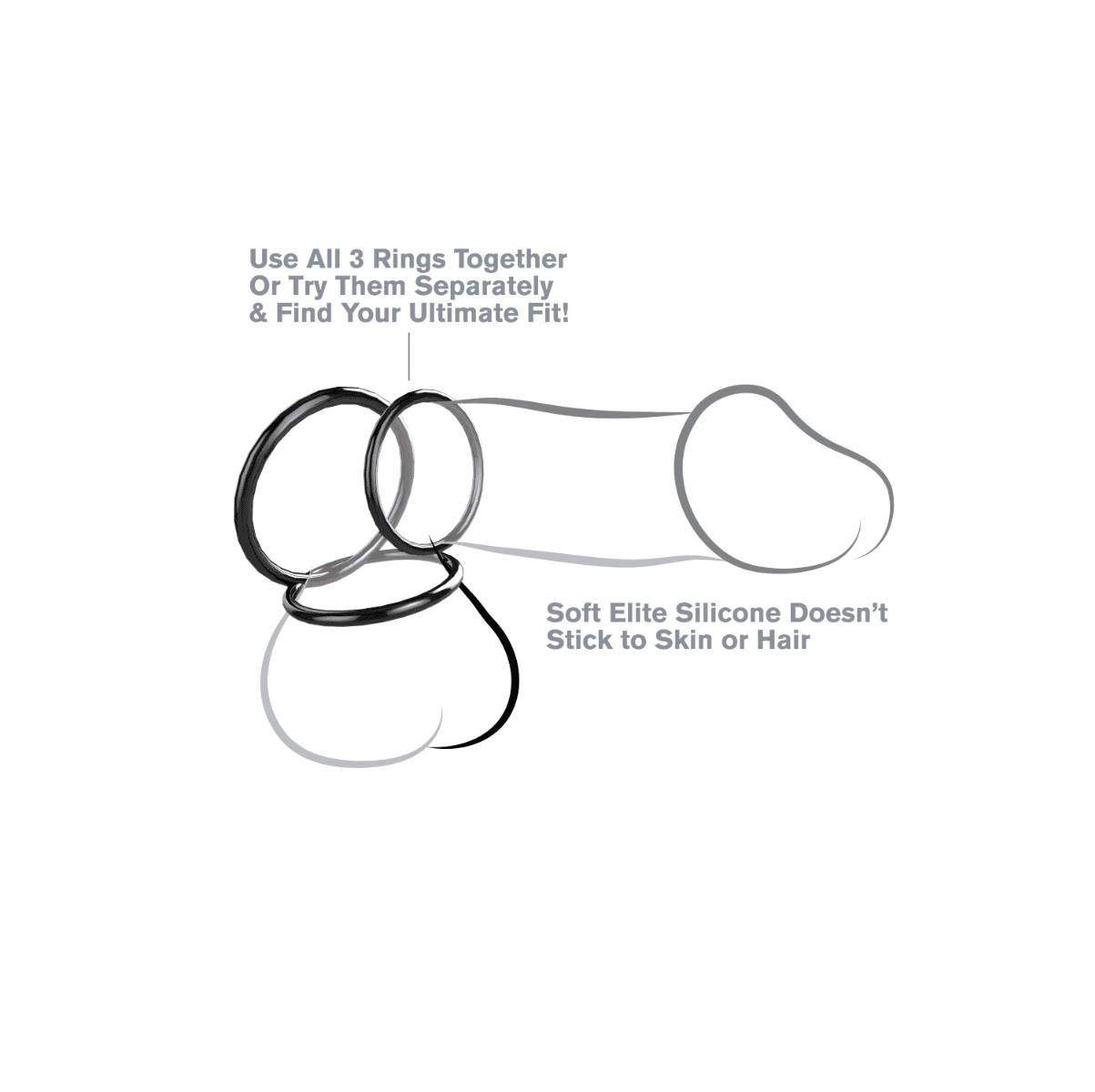 Zestaw Pierścieni Fantasy C-Ringz Silicone 3-Ring Stamina Set Pipedream